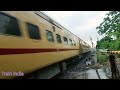 Train in Extreme Heavy Rainfall - Freight Train & Express Train Stormy crossing at Railgate