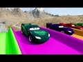 TRANSPORTING PIXAR CARS & FRUITS WITH COLORED & JOHN DEERE vs CLAAS vs TRACTORS - BeamNG.drive #962