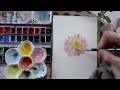 Watercolor Month Day 4 - A Flower Everyday with the Flower Color Guide -  Dahila