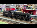 MY HORNBY LMS BLACK FIVE LOCOMOTIVE NUMBER 5000 WITH A TRAIN ON DAPOL VINTAGE MOTORCYCLE VANS