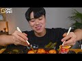 ASMR MUKBANG | RICE CAKE Tteokbokki, Fire Noodles, gimbap, fried chicken recipe ! eating