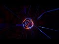 4K Animation. VJ Loop. Colorful abstract tunnel with neon lights. Infinitely looping animation