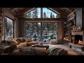 🔥 Indulge in Comfort: Crackling Fireplace & Snowfall in Living Room