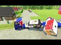 ALL TRUCK OF COLORS: TRANSPORTING POLICE CARS, AMBULANCE, FIRE TRUCKS | Farming Simulator 2022 #16