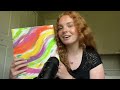 ASMR Tapping And Tracing My Paintings 🎨🖌️ (Canvas scratching, up-close triggers, and rambling)