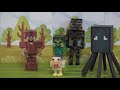 Minecraft Series 3.2 Action Figures Set Jazwares Unboxing Toys Overworld - Chicken Jockey, Squid