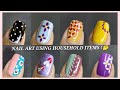 Simple Nail Art at home using Household items!Toothpick & Safety Pin! 🤔9 Easy Nail designs 2024