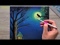 painting night landscape| oilpainting tutorial for beginners