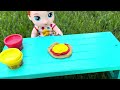 NEW Baby Alive dolls Lunch routine at Park 🛝 | Feeding & changing 🍕