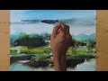 watercolor painting tutorial - beginners  landscape painting