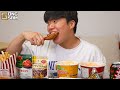 ASMR MUKBANG convenience store store, FIRE Noodle, HOT DOG, GIMBAP, Tteokbokki EATING SOUND !