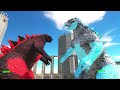 Legendary Godzilla War - Growing Bruning Godzilla 2014 vs Ice Godzilla 2014 size comparison