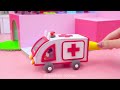 How To Make Miniature Hospital with 6 Room, DIY Doctor Set, Medical Kit from Polymer Clay, Cardboard