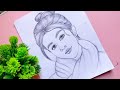 how to draw a beautiful girl - step by step // girl drawing easy // pencil drawing sketch