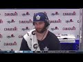 Jack Campbell becomes emotional during the post-game interview
