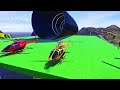 GTA 5 Crazy Ragdolls - Stunt Car Racing Challenge By Spiderman With Amazing Car Planes and Boats