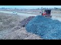 Best Action !! Bulldozer Clearing Mine Stones Filling On a Land With 25T Dump Trucks