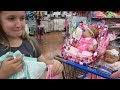 Shopping with Reborn Baby Doll Olivia and Sophia for Newborn Baby Supplies at Walmart Shopping Haul