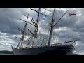 Restored barque James Craig anchored at Twofold Bay Eden