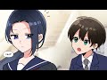 ［Manga dub］ A beautiful gang girl sitting next to me always threatens me but once she saw my...