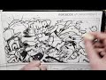 Timelapse - Drawing with BLACK INK ONLY in the B4D graffiti blackbook