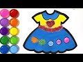 Glitter Dress Drawing And Coloring Page For Kids Toddlers | Ara Plays Art