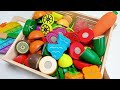 Cutting Wooden Fruit and Vegetables, Eggplant, Fish | Wooden vs Squishy ASMR Pop it