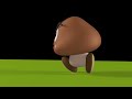 Goomba from Super Mario All Quad Low-poly 3D Wire Frame Model