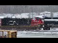 Snowy, Smokey Switching! Vintage GP9s Working Rivière-des-Prairies Yard