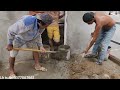quá trình thi công cán lát gạch nền ban công nhà phố