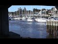 Tsunami Water leaves Santa Cruz Harbor as first wave hits. March 11, 2011