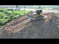 Incredible new project in the world pours soil to build a road under the bridge by dozer komatsuD31P