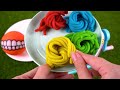 Satisfying Video lHow To Make Play football Lollipop Candy & 6 Glitter Candy into Playdoh Slime ASMR