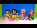 Disney Princesses Tea Set Ariel Belle Rapunzel Have Wrong Oufits | Fun Videos For Kids
