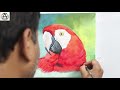 Painting A Scarlet Macaw Parrot || Master Class || ARTOHOLIC