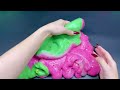 💚GREEN vs PINK🩷Mixing Random into GLOSSY Slime ! Satisfying Slime Videos | Slime Mixing Random #33