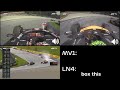 Verstappen and Norris crash side by side comparison