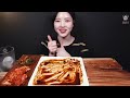 SUB)Spicy Jjajang Ramyeon Noodles and Whole Spam, Fried Spam, and Spam Rice Ball Mukbang ASMR