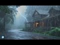 HEAVY RAIN on Roof for Deep Sleep & Insomnia Relief | Night Thunderstorm for Insomnia, Study, Relax