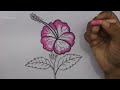How to Draw Hibiscus Flower  easy