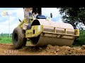 OMG!! The wonderful technology of the grader machine for a new road foundation construction project