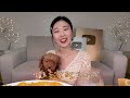 ASMR 꾸덕꾸덕 신전 로제떡볶이에 라면사리 넣어서 오징어튀김 리얼먹방 :) Rose tteokbokki Fried squid MUKBANG