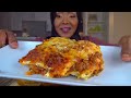 ASMR|RECIPE * CHEESY LASAGNA W/ GROUND BEEF * طبخ واكل اللزانيا باللحمة