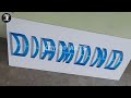 Painting 3D Lettering Handwriting in English Creative Bend Font Design - key of arts