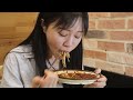 Unique Menu of Hot Japchae and Okonomiyaki, Amazing Combo Mukbang✨