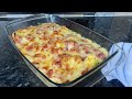 Potato, Cheese & Onion Bake | With Ham | The BEST side! :)
