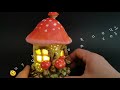 Easy Toadstool Mushroom Fairy House Jar DIY Lantern Craft Idea, Air Dry Clay Tutorial #1