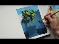 Use this technique to layer with gouache 🖌️ how to paint a vibrant orange tree