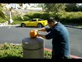 Jin punching a pumpkin