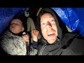 $25 Walmart Survival Challenge - Winter Camping in Rain (3yr old chose half the gear!)